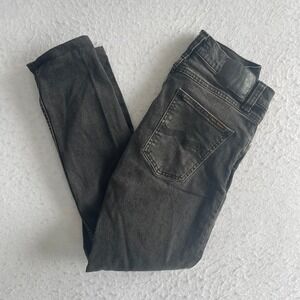 Nudie Jeans Co Lean Dean Mens 28x30‎ Black Eyes Faded Slim Tapered Denim Jeans